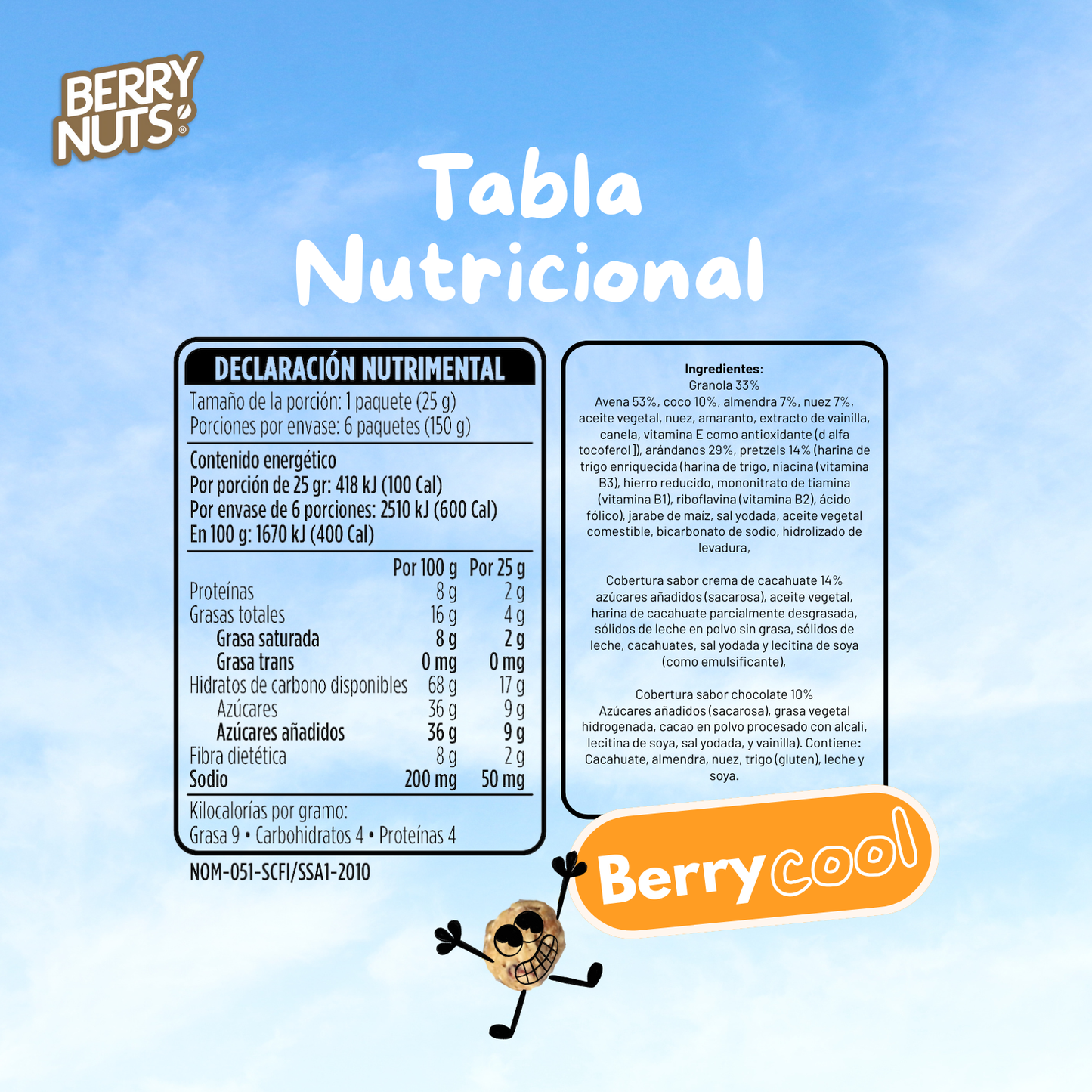 Bolsita de Clusters® Mix con Pretzel Berry Nuts® 25 g