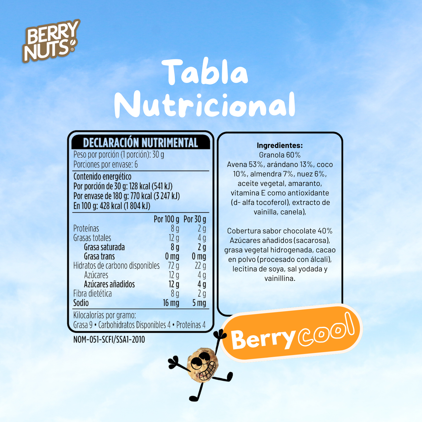 Clusters® Chocolate Vegano Berry Nuts® 180g y 1kg