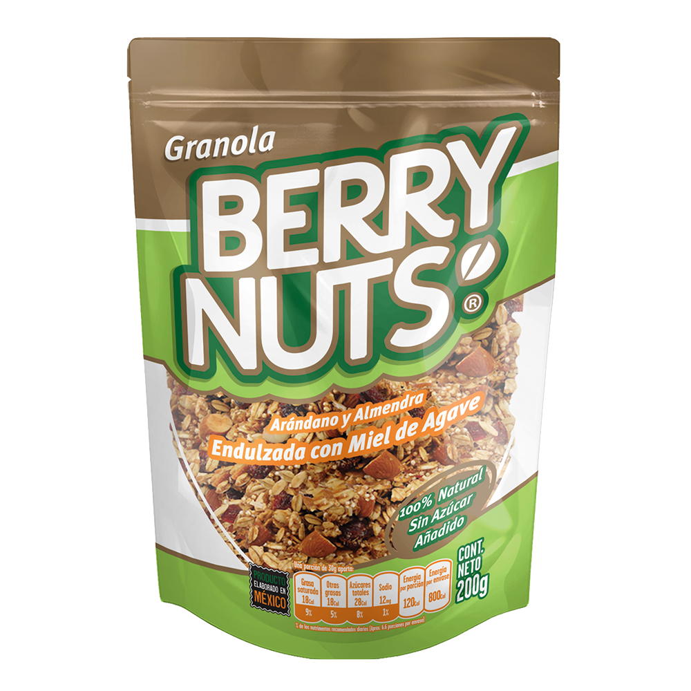 Granola Berry Nuts con Miel de Agave, Arándano y Almendra ® 200g y 1kg.