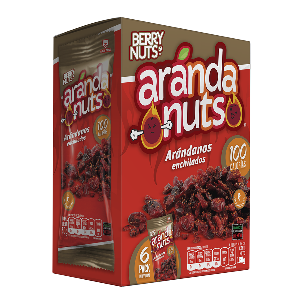 Six Pack ArandaNuts® Arándanos Enchilados 30g c/u