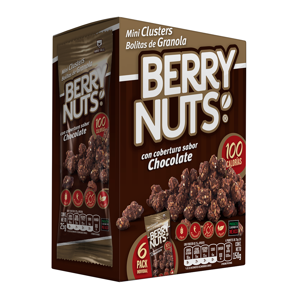 Six Pack Clusters® Chocolate Vegano 25g c/u