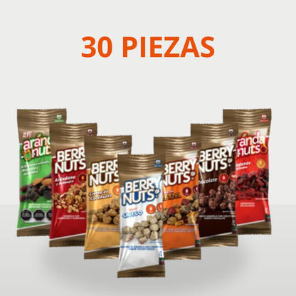 Pack 30 Snacks Saludables Berry Nuts® | Bolsitas de 25g y 30g