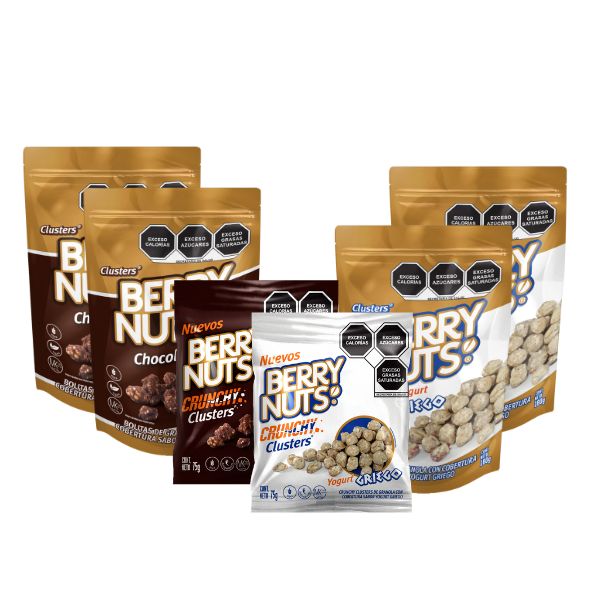 Kit Berry Nuts | Cluster Yogurt y Chocolate + Crunchy cluster Yogurt y Chocolate