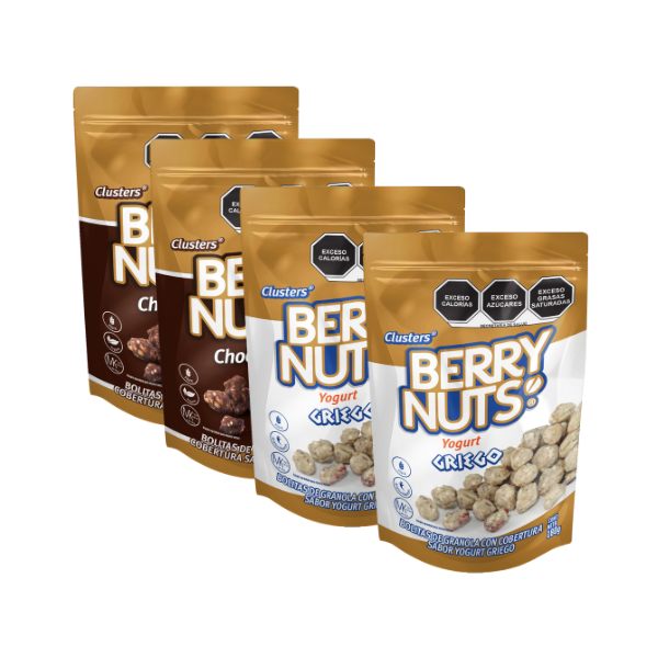 Kit Berry Nuts | Yogurt + Chocolate 180g - 4 Piezas