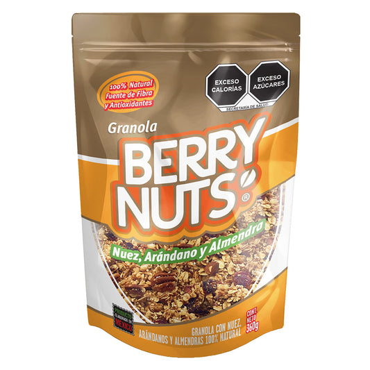 Granola Berry Nuts® Nuez, Arándano y Almendra. 360gr *Fecha corta de caducidad*