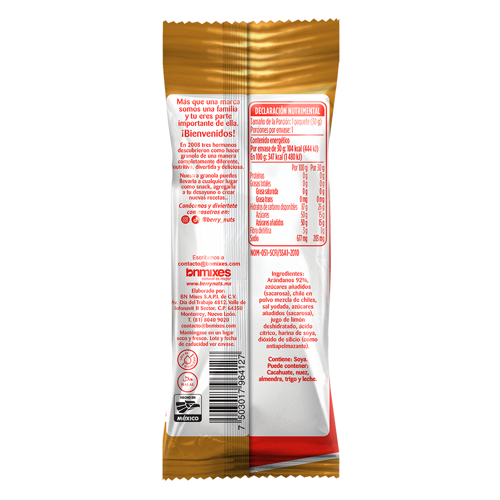 Bolsita ArandaNuts® de Arándanos Enchilados Berry Nuts® 30 g