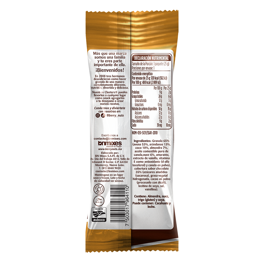 Bolsita de Clusters® Chocolate Berry Nuts® 25 g