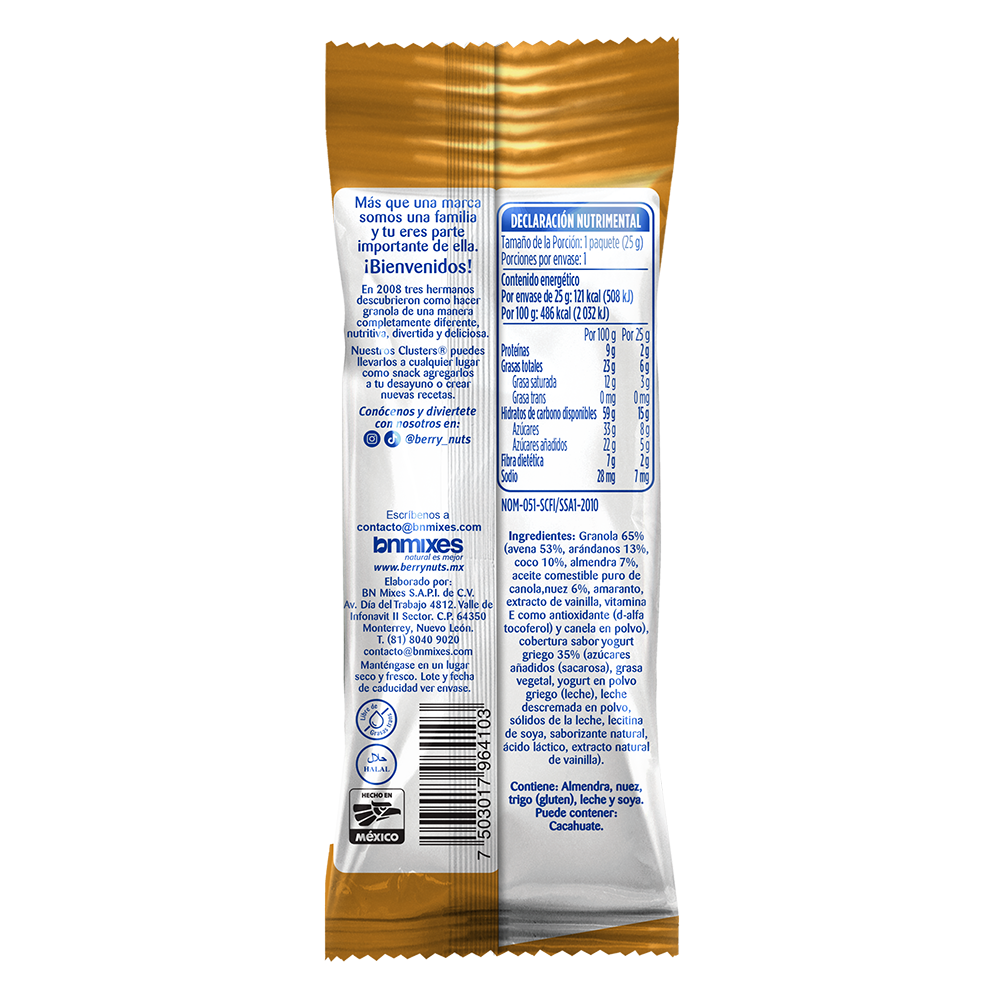 Bolsita de Clusters® Yogurt Griego Berry Nuts® 25 g