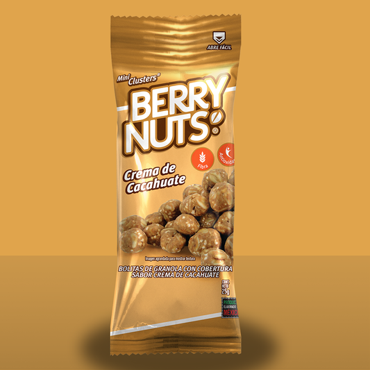 Bolsita de Clusters® Crema de Cacahuate Berry Nuts® 25 g