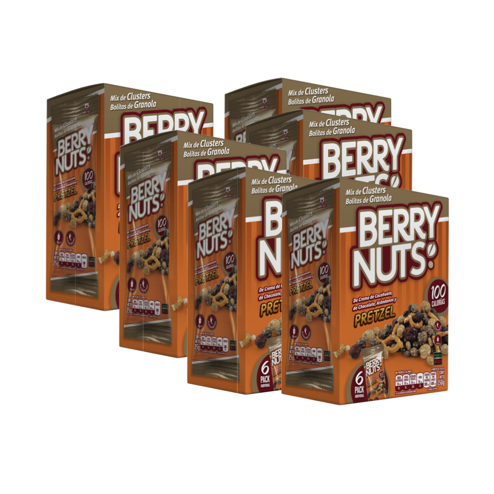 Snacks de Mini Clusters® de Granola Berry Nuts® de Mix con Pretzel de 25g (6 Pack)