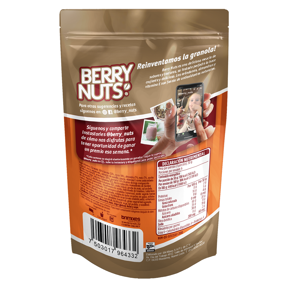Clusters® Mix con Pretzel Berry Nuts® 180g, 500g y 1 Kg