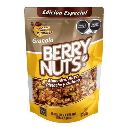 Granola Berry Nuts® Almendra, Nuez, Pistache y Quinoa de 800g