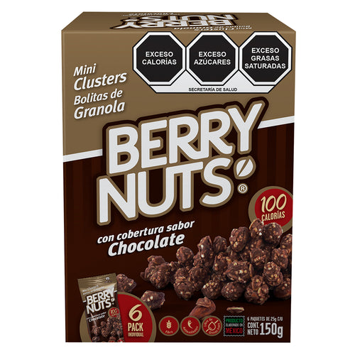 Snacks Mini Clusters de Chocolate. 6 pack 25gr c/u 🌱