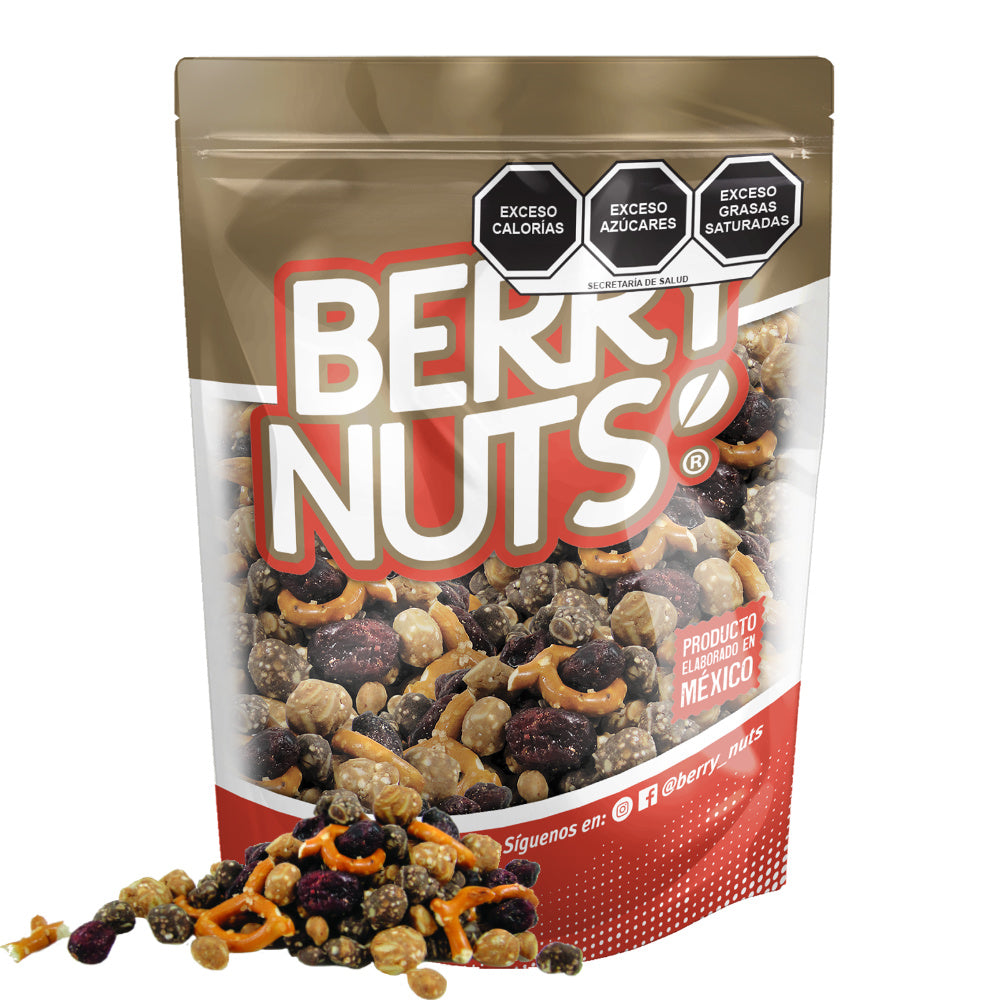 KILO Clusters Mix de Pretzel, Chocolate, Crema de Cacahuate y Arándanos