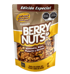 800 gramos Granola de almendra, nuez, pistache y quinoa.